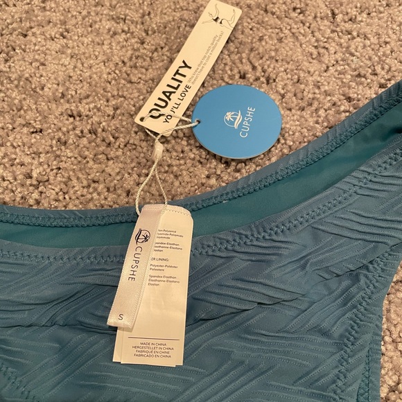 Cupshe size small Aqua teal color swim bottoms - Picture 3 of 3